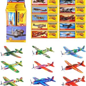 HENBRANDT Pack Of 12 Classic World War II Flying Plane Gliders- Polystyrene Pinata Toys